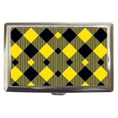 Yellow Diagonal Plaids Cigarette Money Case by ConteMonfrey