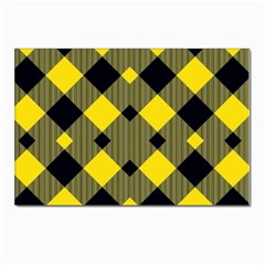 Yellow Diagonal Plaids Postcard 4 x 6  (pkg Of 10) by ConteMonfrey