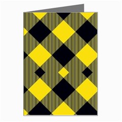 Yellow Diagonal Plaids Greeting Card by ConteMonfrey