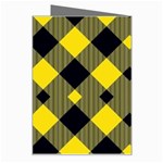 Yellow diagonal Plaids Greeting Card Right