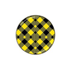 Yellow Diagonal Plaids Hat Clip Ball Marker by ConteMonfrey