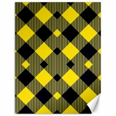 Yellow Diagonal Plaids Canvas 12  X 16  by ConteMonfrey