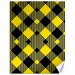 Yellow Diagonal Plaids Canvas 18  X 24  by ConteMonfrey