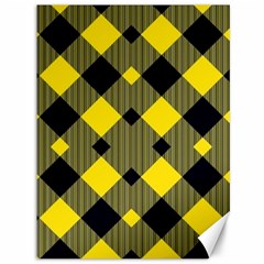 Yellow Diagonal Plaids Canvas 36  X 48  by ConteMonfrey