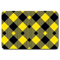 Yellow Diagonal Plaids Large Doormat by ConteMonfrey