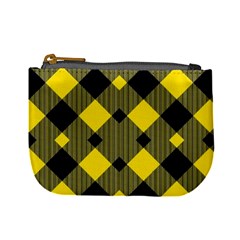 Yellow Diagonal Plaids Mini Coin Purse by ConteMonfrey