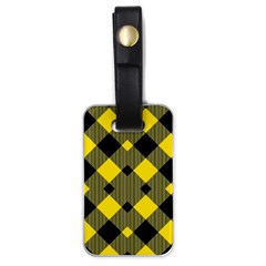 Yellow Diagonal Plaids Luggage Tag (one Side) by ConteMonfrey