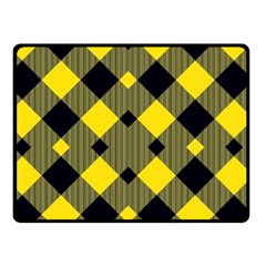 Yellow Diagonal Plaids Double Sided Fleece Blanket (small)  by ConteMonfrey