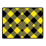 Yellow diagonal Plaids Double Sided Fleece Blanket (Small)  45 x34  Blanket Front