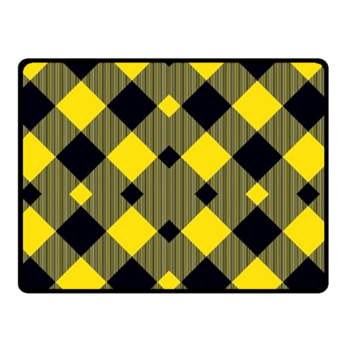 Yellow diagonal Plaids Double Sided Fleece Blanket (Small) 