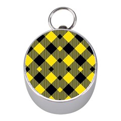 Yellow Diagonal Plaids Mini Silver Compasses by ConteMonfrey