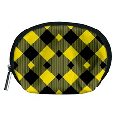 Yellow Diagonal Plaids Accessory Pouch (medium) by ConteMonfrey