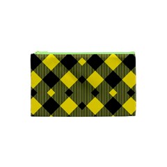 Yellow Diagonal Plaids Cosmetic Bag (xs) by ConteMonfrey