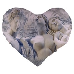 Three Graces Collage Artwork Large 19  Premium Heart Shape Cushions by dflcprintsclothing