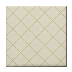 Discreet Cream Plaids Tile Coaster by ConteMonfrey