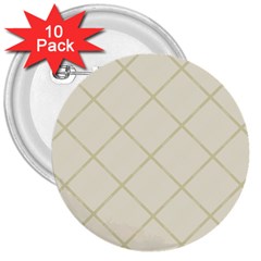 Discreet Cream Plaids 3  Buttons (10 Pack)  by ConteMonfrey