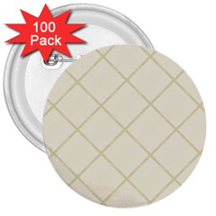 Discreet Cream Plaids 3  Buttons (100 Pack)  by ConteMonfrey