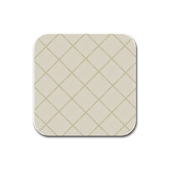 Discreet Cream Plaids Rubber Square Coaster (4 Pack) by ConteMonfrey