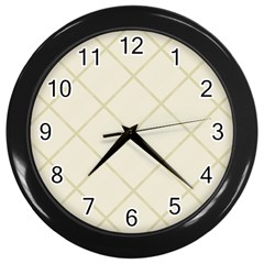 Discreet Cream Plaids Wall Clock (black) by ConteMonfrey