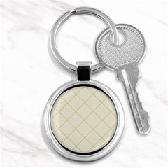 Discreet Cream Plaids Key Chain (round) by ConteMonfrey