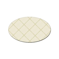 Discreet Cream Plaids Sticker (oval) by ConteMonfrey