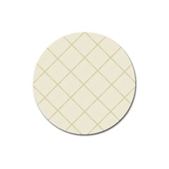 Discreet Cream Plaids Magnet 3  (round) by ConteMonfrey