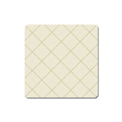 Discreet Cream Plaids Square Magnet by ConteMonfrey