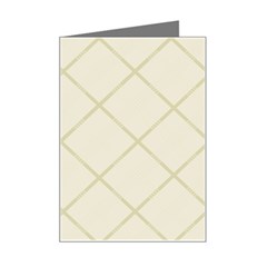 Discreet Cream Plaids Mini Greeting Card by ConteMonfrey