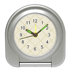 Discreet Cream Plaids Travel Alarm Clock by ConteMonfrey