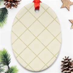 Discreet Cream Plaids Oval Ornament (two Sides) by ConteMonfrey