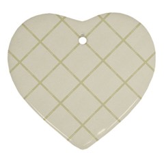 Discreet Cream Plaids Heart Ornament (two Sides) by ConteMonfrey