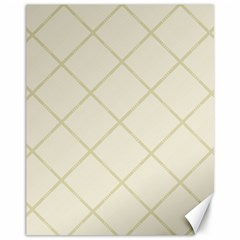 Discreet Cream Plaids Canvas 11  X 14  by ConteMonfrey