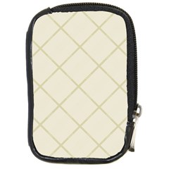 Discreet Cream Plaids Compact Camera Leather Case by ConteMonfrey