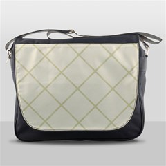 Discreet Cream Plaids Messenger Bag by ConteMonfrey