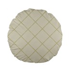 Discreet Cream Plaids Standard 15  Premium Flano Round Cushions Front