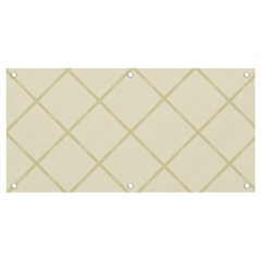 Discreet Cream Plaids Banner And Sign 4  X 2  by ConteMonfrey