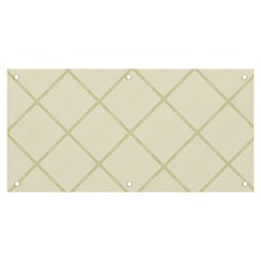 Discreet Cream Plaids Banner And Sign 6  X 3 