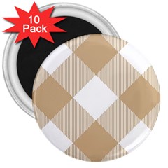 Clean Brown White Plaids 3  Magnets (10 Pack)  by ConteMonfrey