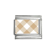 Clean Brown White Plaids Italian Charm (9mm) by ConteMonfrey