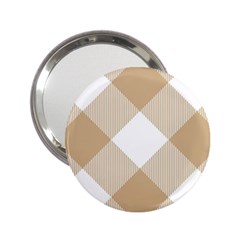 Clean Brown White Plaids 2 25  Handbag Mirrors by ConteMonfrey