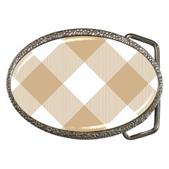 Clean Brown White Plaids Belt Buckles by ConteMonfrey