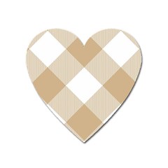 Clean Brown White Plaids Heart Magnet by ConteMonfrey