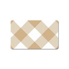 Clean Brown White Plaids Magnet (name Card) by ConteMonfrey