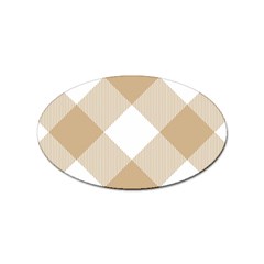 Clean Brown White Plaids Sticker Oval (10 Pack) by ConteMonfrey