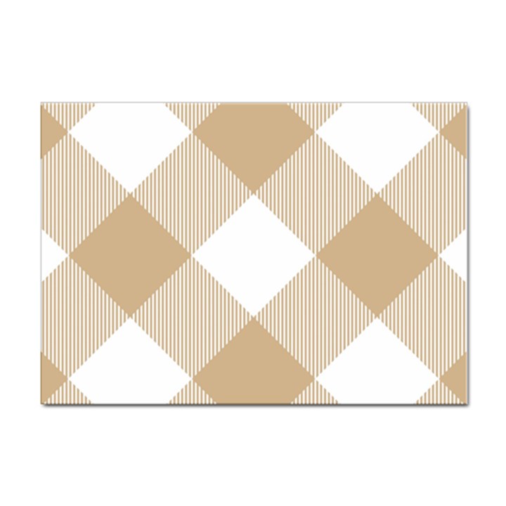 Clean brown white plaids Sticker A4 (100 pack)