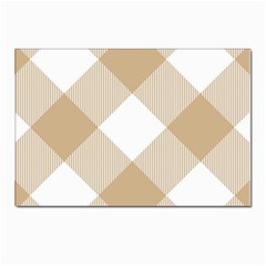 Clean Brown White Plaids Postcard 4 x 6  (pkg Of 10) by ConteMonfrey