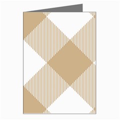 Clean Brown White Plaids Greeting Card by ConteMonfrey