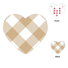 Clean Brown White Plaids Playing Cards Single Design (heart) by ConteMonfrey