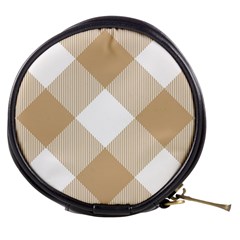 Clean Brown White Plaids Mini Makeup Bag by ConteMonfrey