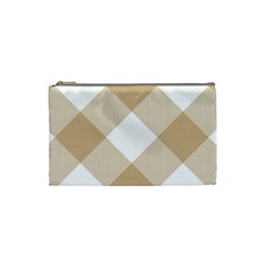 Clean Brown White Plaids Cosmetic Bag (small) by ConteMonfrey